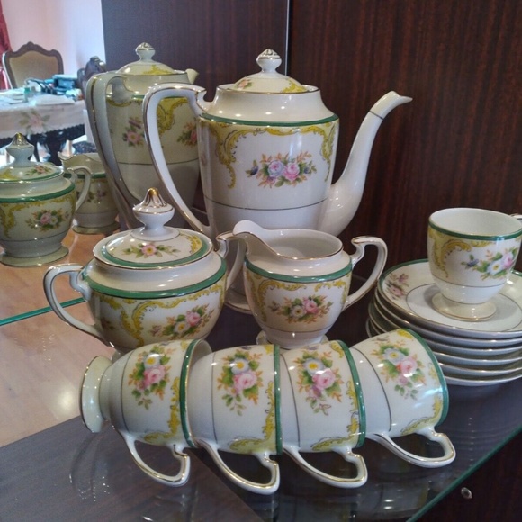 Noritake Morimura 14 pc Espresso Demitasse Set 1930’s - Picture 3 of 11